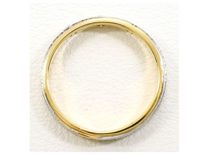 Autre Marque Ehering aus Platin und Gelbgold mit Diamant - Ansicht 3