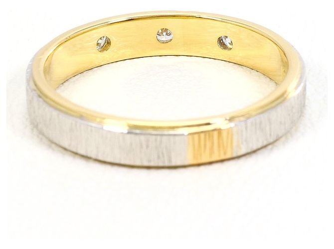 Autre Marque Ehering aus Platin und Gelbgold mit Diamant - Ansicht 4