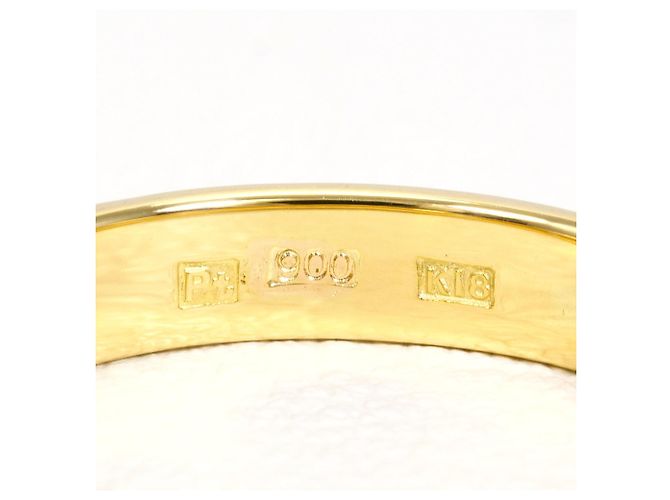 Autre Marque Ehering aus Platin und Gelbgold mit Diamant - Ansicht 5