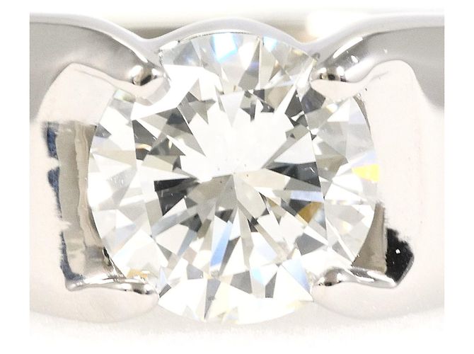 Autre Marque Platin-Ehering mit Diamant - Ansicht 2