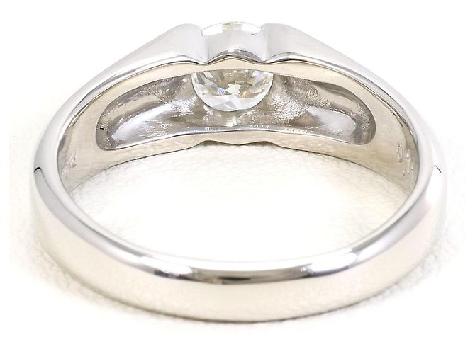 Autre Marque Platin-Ehering mit Diamant - Ansicht 4