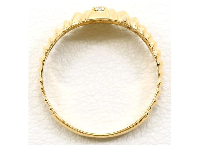 Autre Marque Ehering aus 18K Gelbgold mit Diamant - Ansicht 2