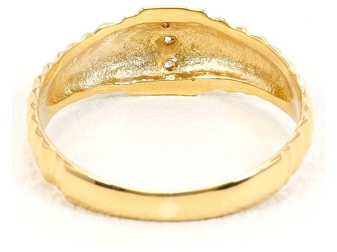 Autre Marque Ehering aus 18K Gelbgold mit Diamant - Ansicht 3