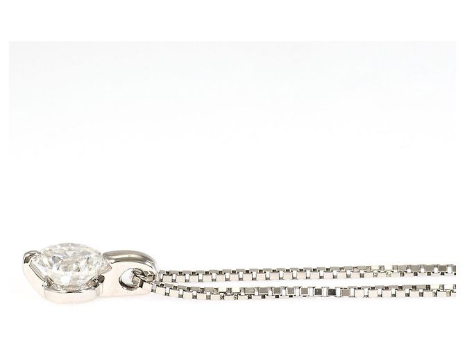 Autre Marque Platinhalskette mit Diamantanhänger - Ansicht 2