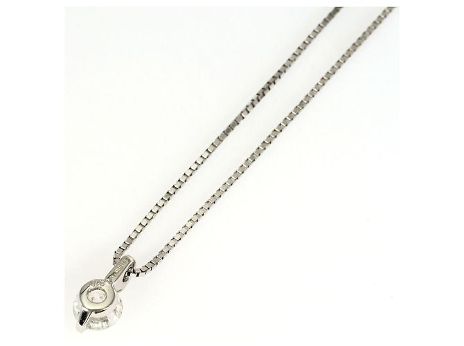 Autre Marque Platinhalskette mit Diamantanhänger - Ansicht 3