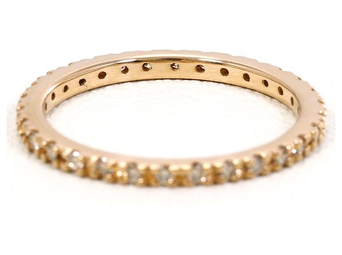 Autre Marque Ehering aus 18K Roségold mit braunem Diamanten - Ansicht 3