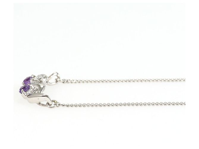 Autre Marque Collana in platino con ametista e diamante - vista 2