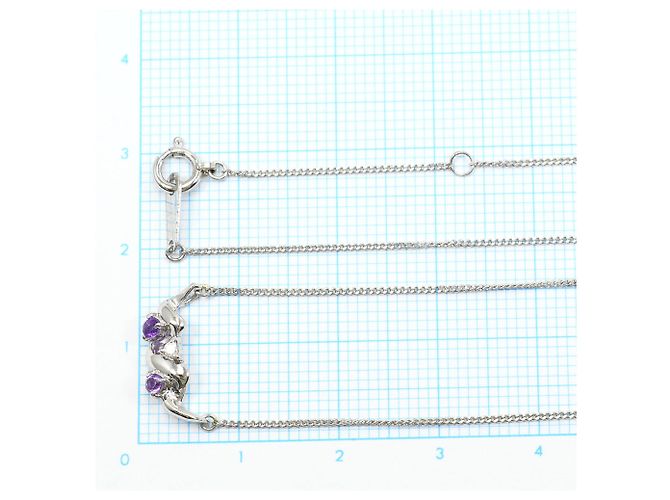Autre Marque Collana in platino con ametista e diamante - vista 4