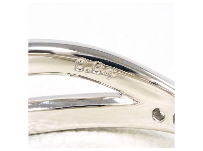 Autre Marque Platin-Bandring mit Aquamarin und Diamant - Ansicht 5