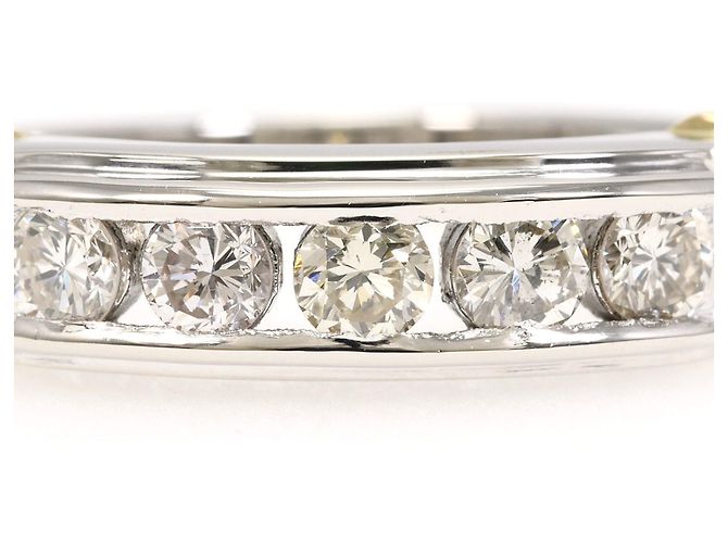 Autre Marque Ehering aus Platin und Gelbgold mit Diamant - Ansicht 2