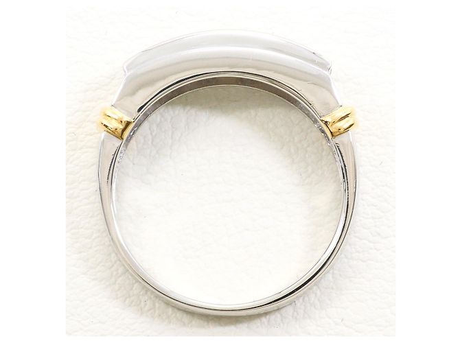 Autre Marque Ehering aus Platin und Gelbgold mit Diamant - Ansicht 3