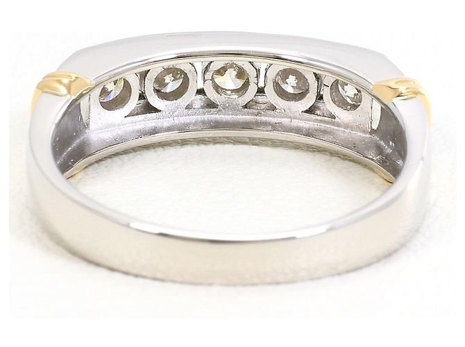 Autre Marque Ehering aus Platin und Gelbgold mit Diamant - Ansicht 4