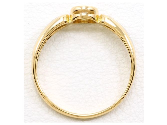 Autre Marque Ehering aus 18K Gelbgold und Platin mit Diamant - Ansicht 2