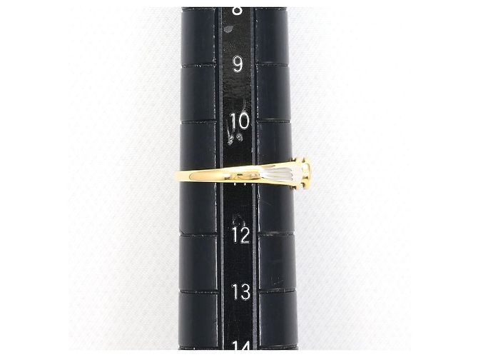 Autre Marque Ehering aus 18K Gelbgold und Platin mit Diamant - Ansicht 6