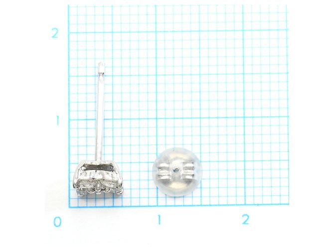 Autre Marque PT900 Platin-Stecker Ohrringe mit Diamanten - Ansicht 3