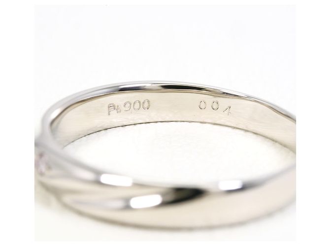 Autre Marque PT900 Platin-Bandring mit rosa Diamant - Ansicht 4