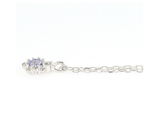 Autre Marque Collana in oro bianco 18K con diamanti e tanzanite - vista 2