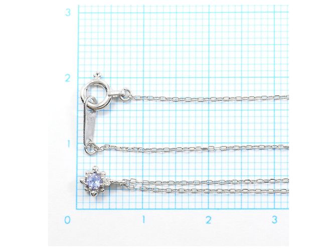 Autre Marque Collana in oro bianco 18K con diamanti e tanzanite - vista 4