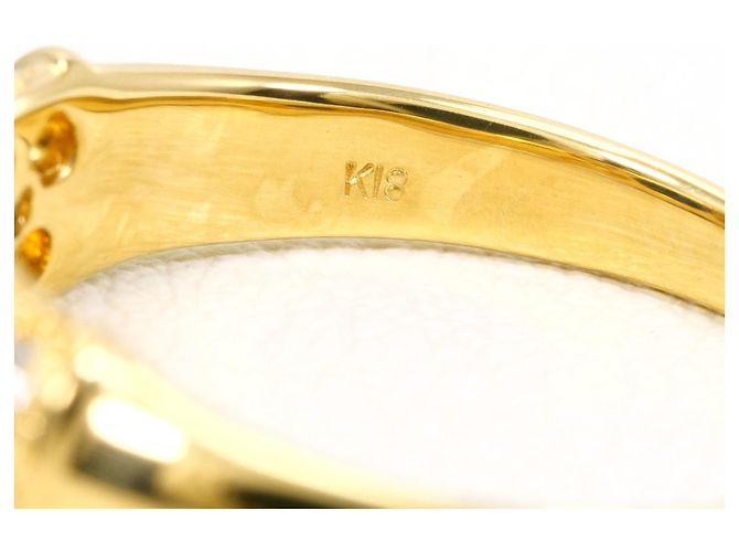 Autre Marque Anello a fascia elegante in oro giallo 18K con onice e diamante - vista 4