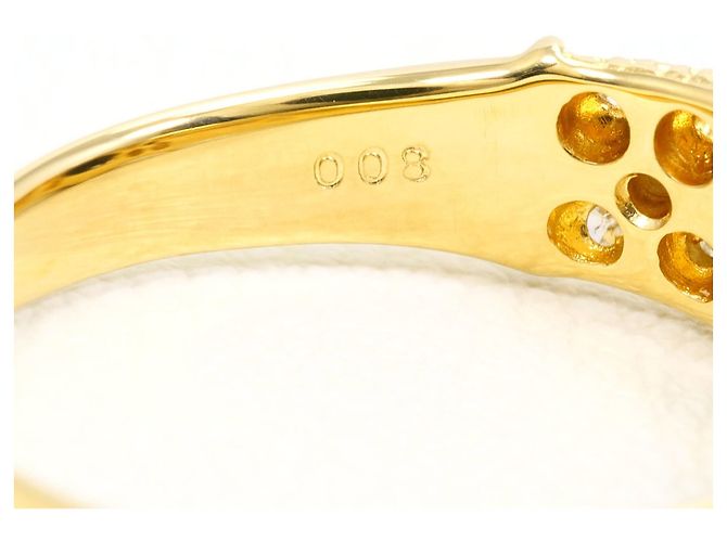 Autre Marque Anello a fascia elegante in oro giallo 18K con onice e diamante - vista 5