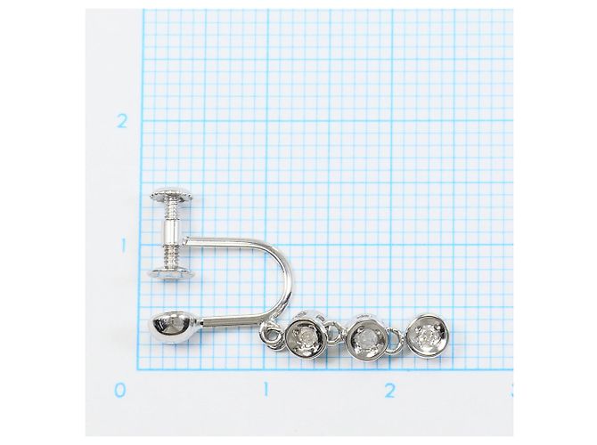 Autre Marque Orecchini a clip in oro bianco 14K con diamanti - vista 3