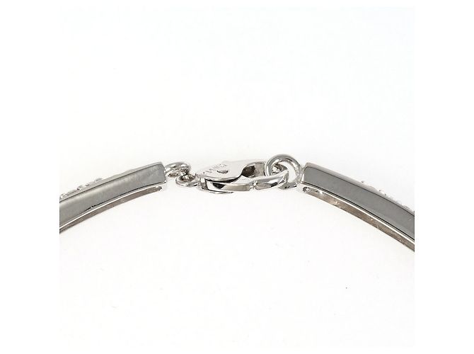 Autre Marque Bracciale con charm in oro bianco 14K con diamante - vista 3