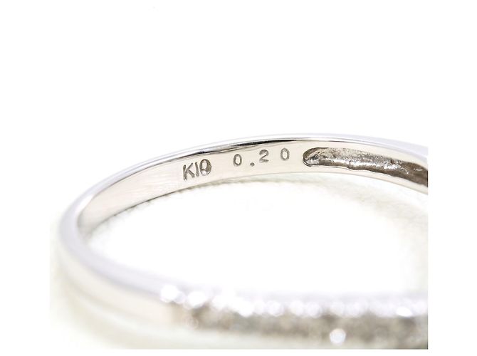 Autre Marque Ehering aus 10K Weißgold mit Diamant - Ansicht 4