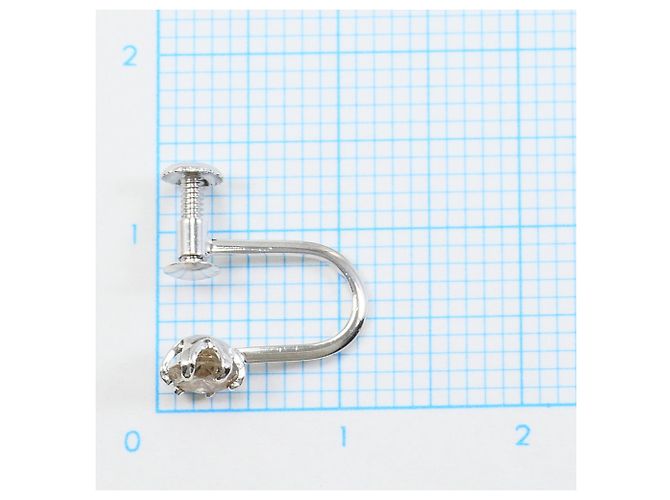 Autre Marque Orecchini a clip in oro bianco 18K con diamanti brown - vista 3