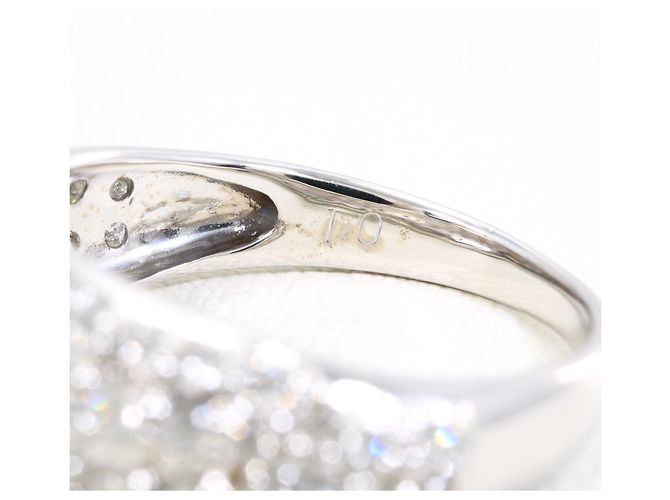 Autre Marque Ehering aus 18K Weißgold mit Diamant - Ansicht 6