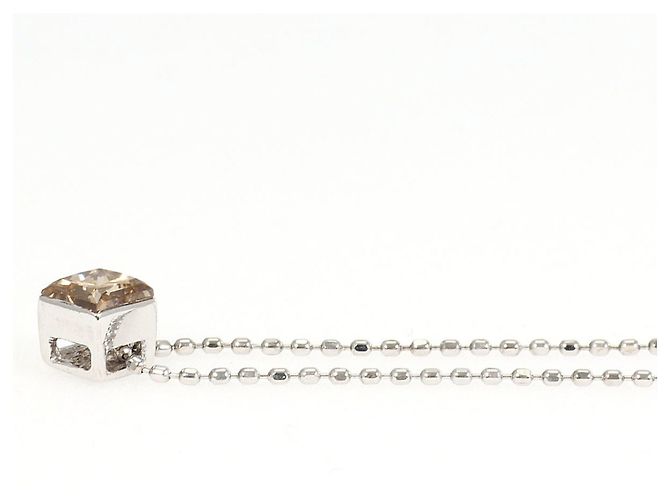 Autre Marque Collana elegante in oro bianco 18K con diamante brown - vista 2