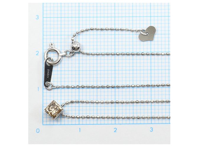 Autre Marque Collana elegante in oro bianco 18K con diamante brown - vista 4