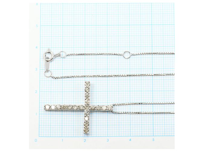 Autre Marque Collana in oro bianco 14K con diamante - vista 5