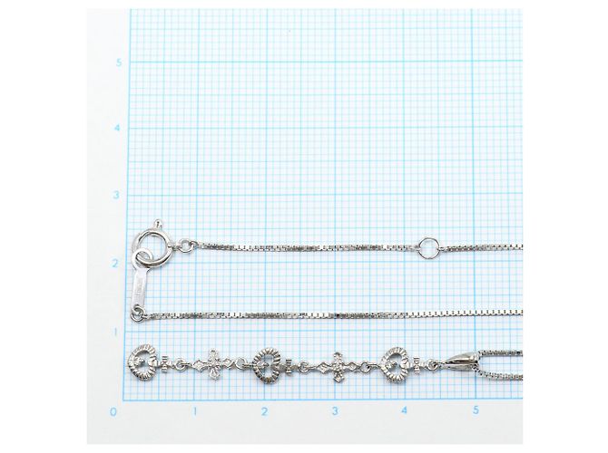 Autre Marque Collana in oro bianco 14K con diamante - vista 4