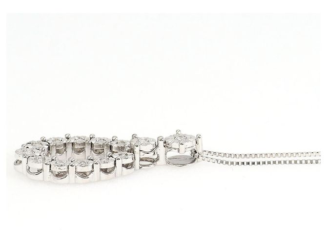Autre Marque Collana in oro bianco 10K con diamante - vista 2