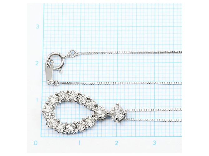 Autre Marque Collana in oro bianco 10K con diamante - vista 4