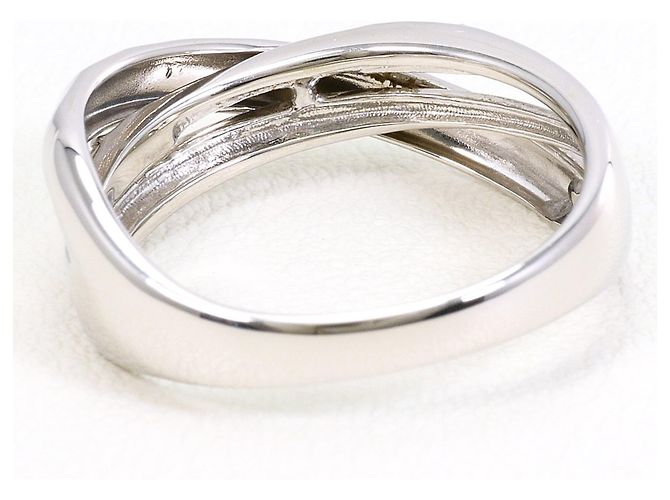 Autre Marque Ehering aus 10K Weißgold mit Diamant - Ansicht 3
