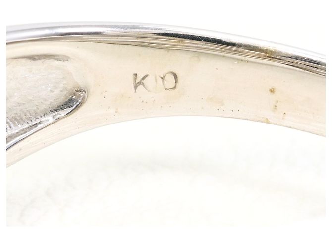 Autre Marque Ehering aus 10K Weißgold mit Diamant - Ansicht 4