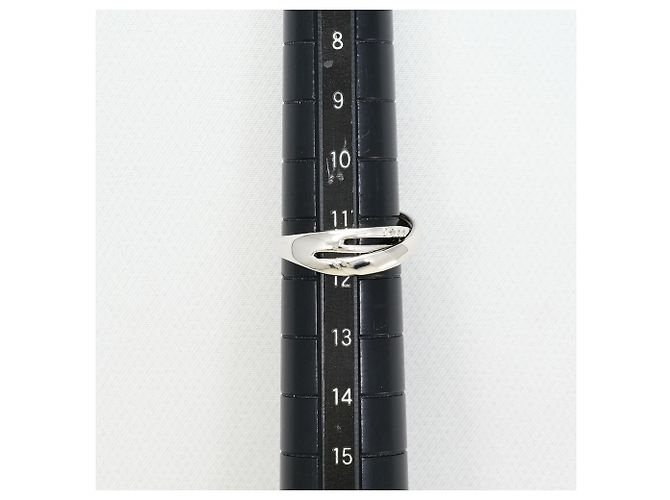 Autre Marque Ehering aus 10K Weißgold mit Diamant - Ansicht 5
