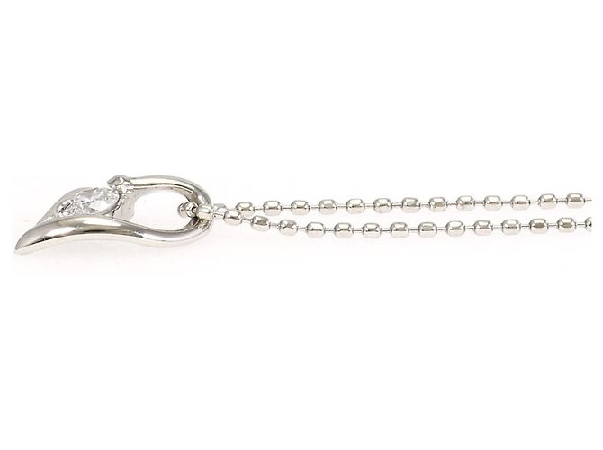 Autre Marque Platinhalskette mit Diamantanhänger - Ansicht 2