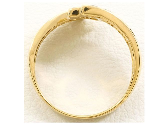 Autre Marque Anillo banda de oro amarillo 18K con diamante marrón - vista 3
