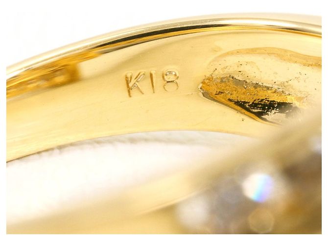 Autre Marque Anillo banda de oro amarillo 18K con diamante marrón - vista 6