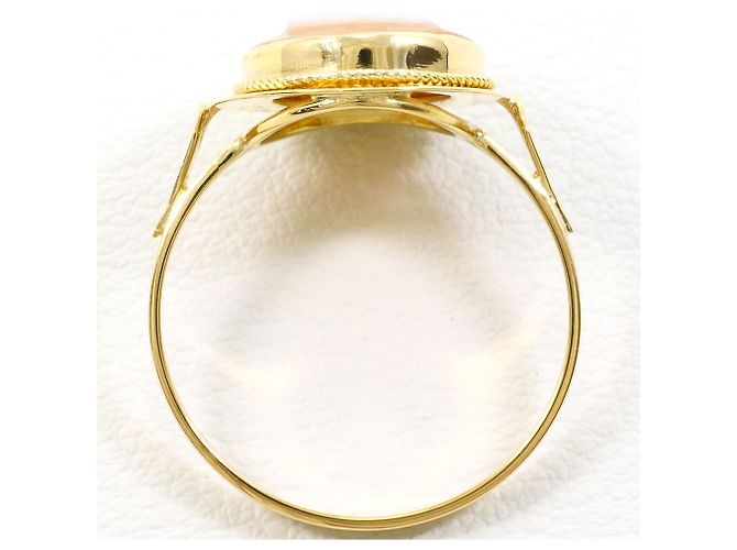 Autre Marque Anillo banda de oro amarillo 18K con camafeo de concha - vista 2