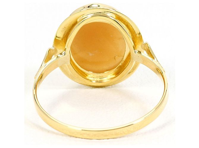Autre Marque Anillo banda de oro amarillo 18K con camafeo de concha - vista 3