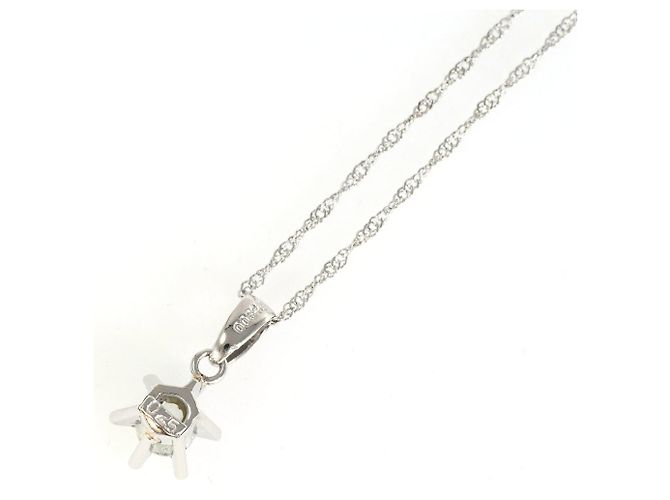 Autre Marque Platinhalskette mit Diamantanhänger - Ansicht 3