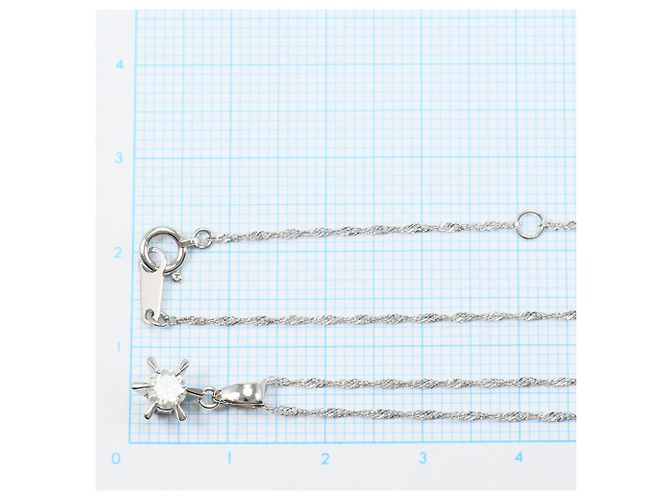 Autre Marque Platinhalskette mit Diamantanhänger - Ansicht 4