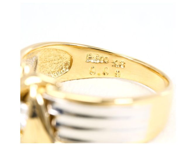 Autre Marque Anello fede in platino e oro giallo - vista 4
