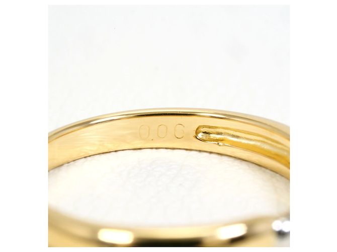 Autre Marque Anello fede in oro giallo 18K e platino con diamante - vista 5