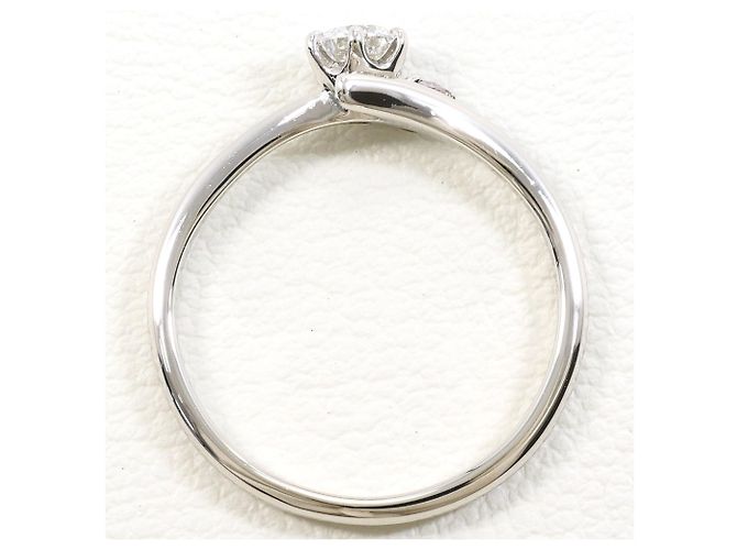 Autre Marque Platin-Ehering mit Diamanten - Ansicht 2