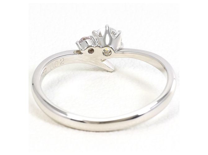 Autre Marque Platin-Ehering mit Diamanten - Ansicht 3