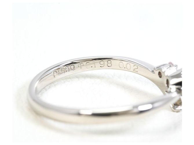 Autre Marque Platin-Ehering mit Diamanten - Ansicht 4